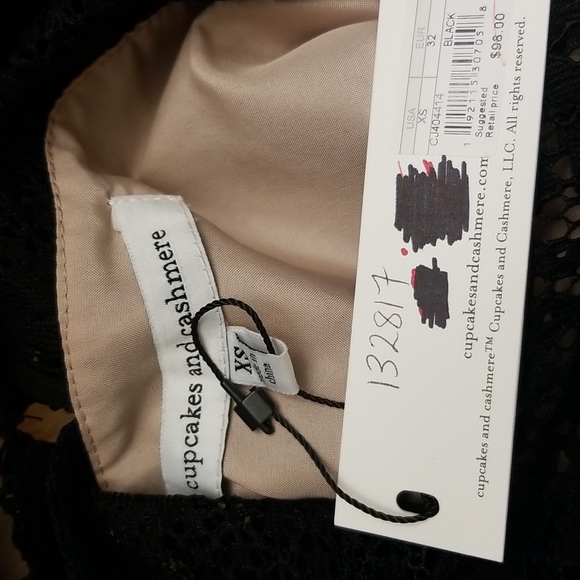Women's Cupcakes and Cashmere black lace top NWT - Picture 8 of 11